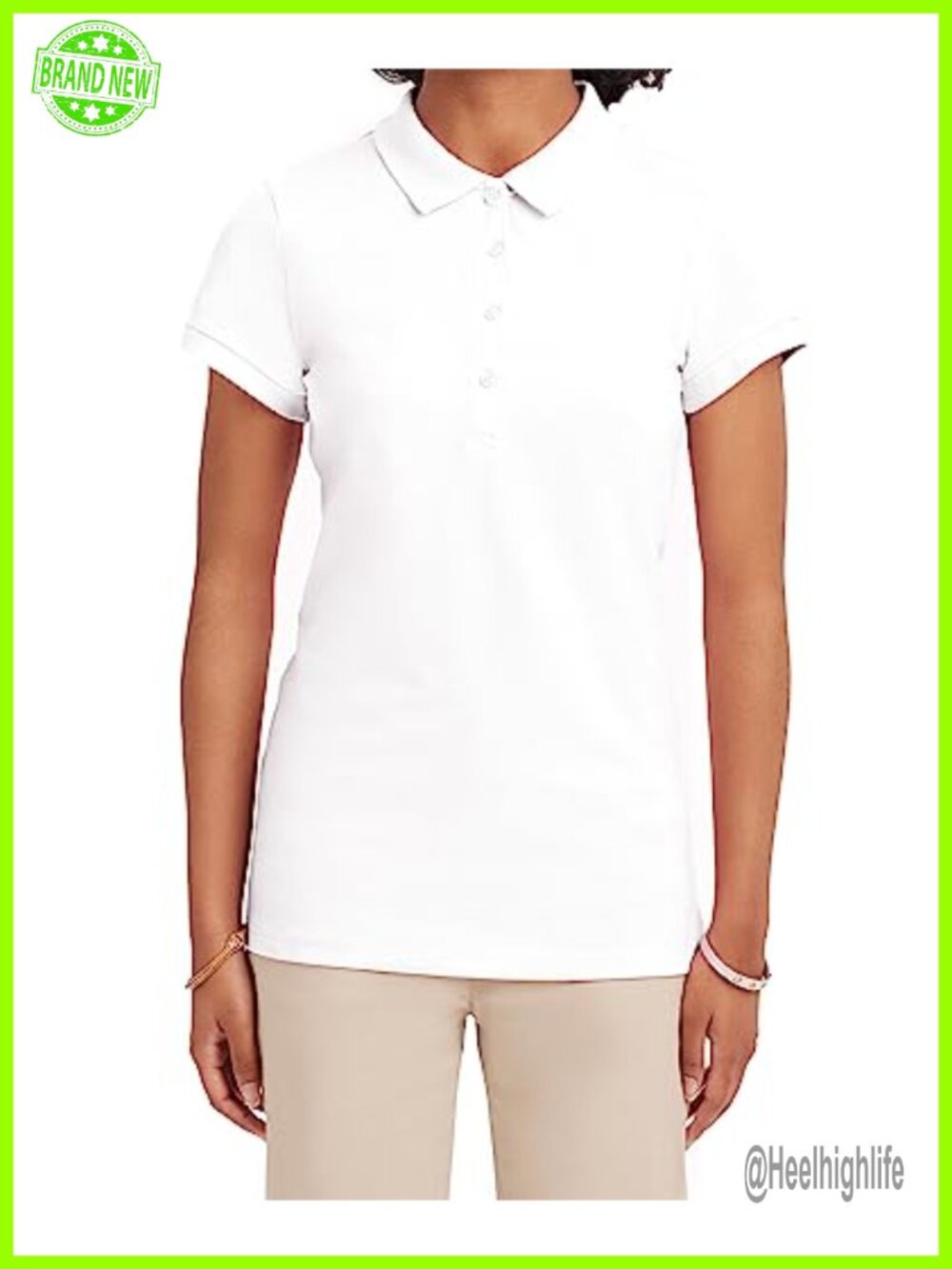 Nautica Uniform Pique Polo Short Sleeve Collared Stretch Cotton